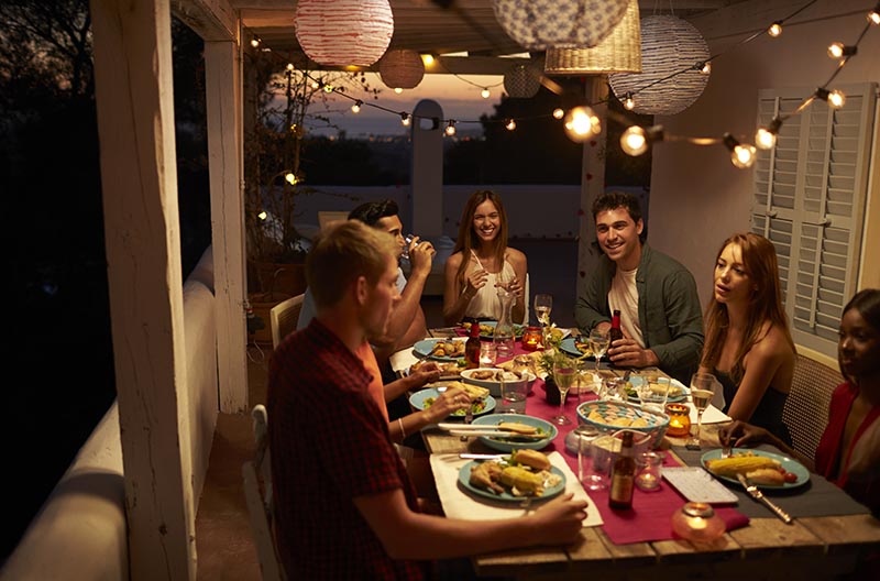 Dinner on Patio at Charleston, SC Home